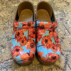 Dansko clogs- poppy pattern